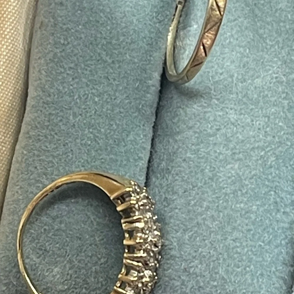 10k gold ring set with genuine diamonds cluster ring can be wedding ring size 6 - Picture 9 of 12